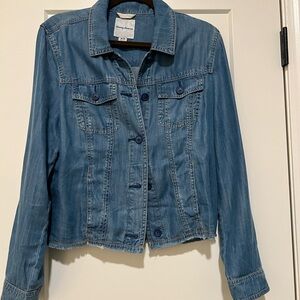 Tommy Bahama Linen Blend Denim Blue Women's Jacket Size Medium
